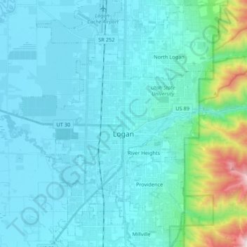 Logan topographic map, elevation, terrain