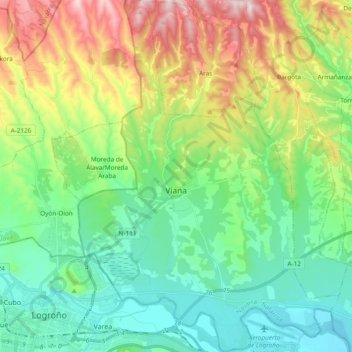 Viana topographic map, elevation, terrain