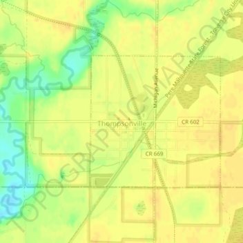 Thompsonville topographic map, elevation, terrain
