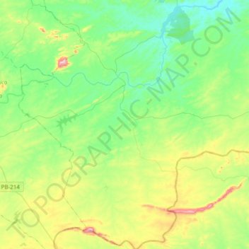 Caraúbas topographic map, elevation, terrain