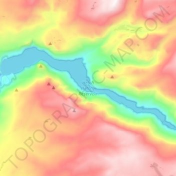 Hetch Hetchy Reservoir topographic map, elevation, terrain