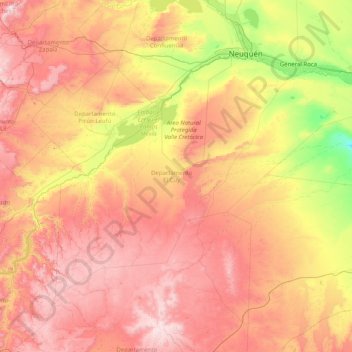 Departamento El Cuy topographic map, elevation, terrain