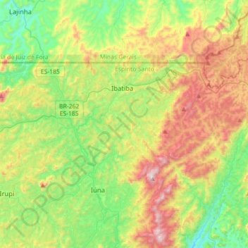 Ibatiba topographic map, elevation, terrain