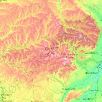 Catskill Park topographic map, elevation, terrain