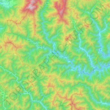 Nishi Mera topographic map, elevation, terrain