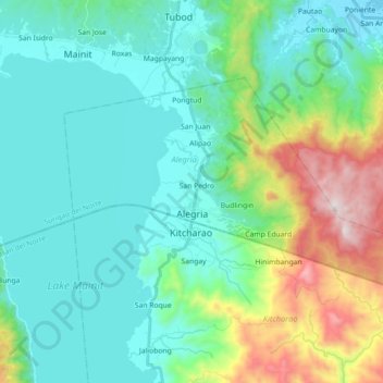 Alegria topographic map, elevation, terrain