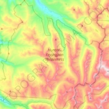 Hunter–Fryingpan Wilderness Area topographic map, elevation, terrain