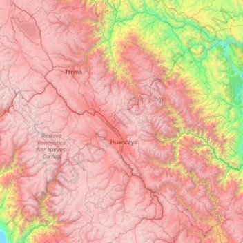 Mantaro River topographic map, elevation, terrain