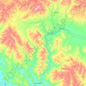 Antauta topographic map, elevation, terrain