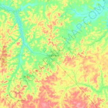 Capanema topographic map, elevation, terrain