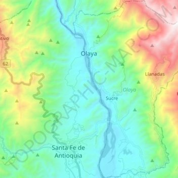 Olaya topographic map, elevation, terrain