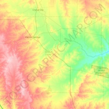 Dimmit County topographic map, elevation, terrain