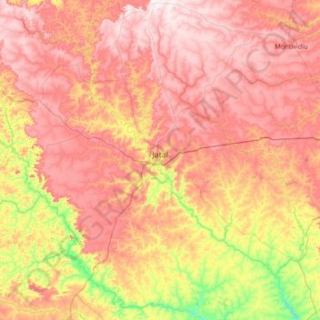 Jataí topographic map, elevation, terrain