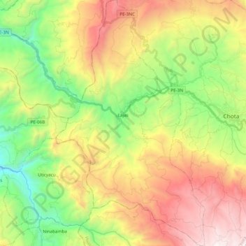 Lajas topographic map, elevation, terrain
