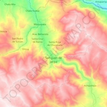 San Juan de Jarpa topographic map, elevation, terrain