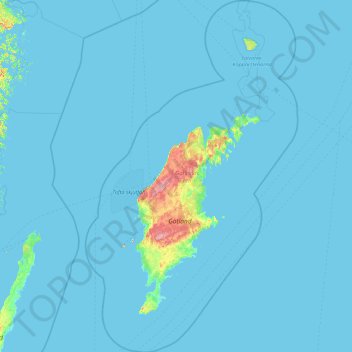 Gotland Municipality topographic map, elevation, terrain