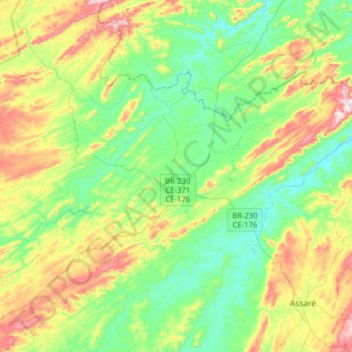 Antonina do Norte topographic map, elevation, terrain