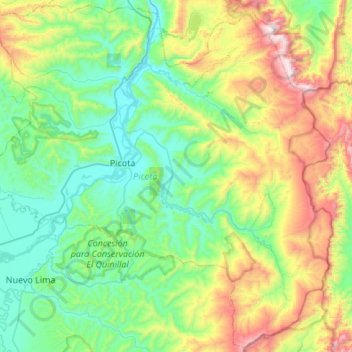 Picota topographic map, elevation, terrain