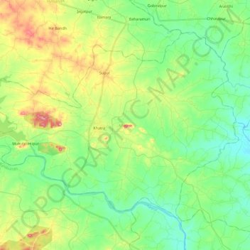 Khatra topographic map, elevation, terrain