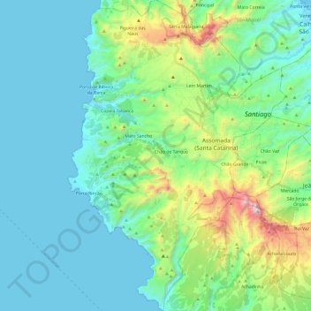 Santa Catarina topographic map, elevation, terrain