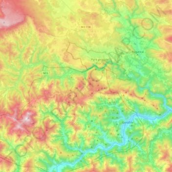 Prača topographic map, elevation, terrain
