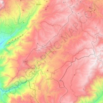 Nabón topographic map, elevation, terrain