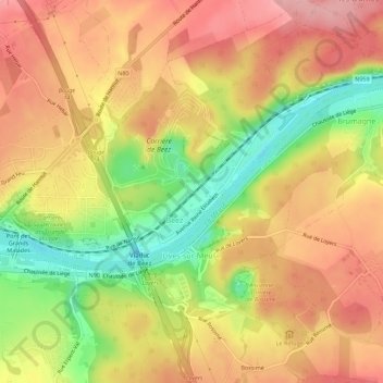 Lives-sur-Meuse topographic map, elevation, terrain