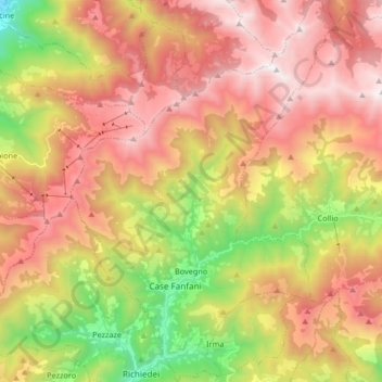 Bovegno topographic map, elevation, terrain