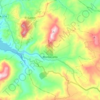 Montecorto topographic map, elevation, terrain