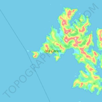 Isla Carlos topographic map, elevation, terrain