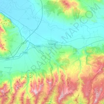 Turgutlu topographic map, elevation, terrain