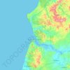 Sucre topographic map, elevation, terrain