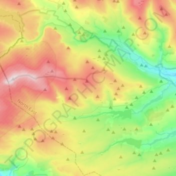 Lunedale topographic map, elevation, terrain