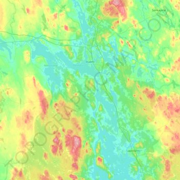 Iisalmi topographic map, elevation, terrain