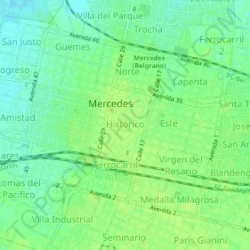 Histórico topographic map, elevation, terrain