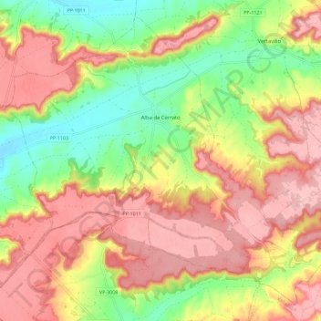 Alba de Cerrato topographic map, elevation, terrain