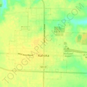 Kahoka topographic map, elevation, terrain
