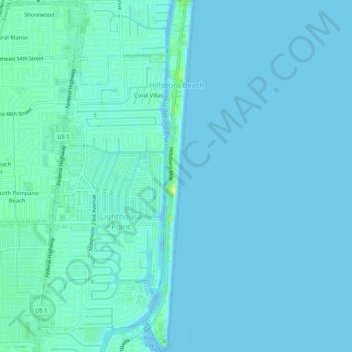 Hillsboro Beach topographic map, elevation, terrain