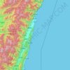 Comté de Hualien topographic map, elevation, terrain