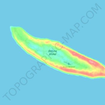 Bellona Island topographic map, elevation, terrain
