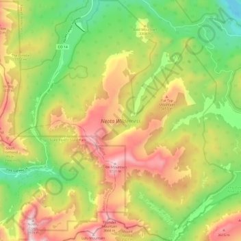 Neota Wilderness topographic map, elevation, terrain