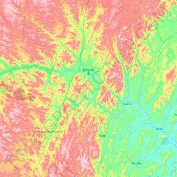 Jequié topographic map, elevation, terrain