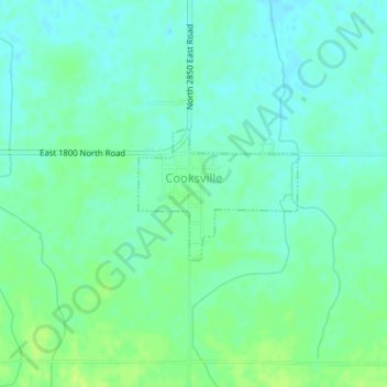 Cooksville topographic map, elevation, terrain