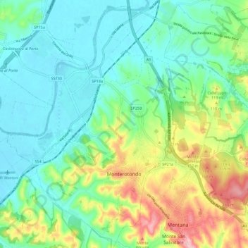 Monterotondo topographic map, elevation, terrain