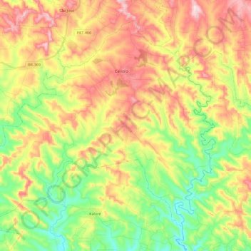 Marumbi topographic map, elevation, terrain