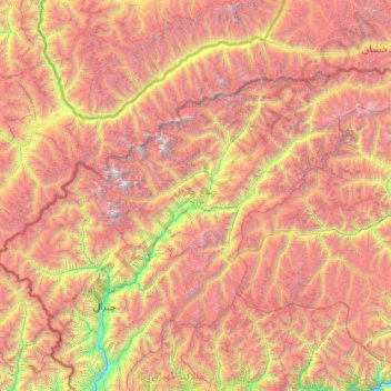 Upper Chitral District topographic map, elevation, terrain