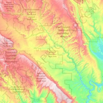 Escalante River topographic map, elevation, terrain