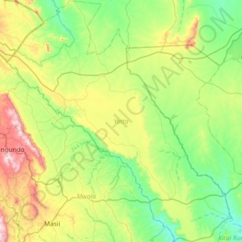 Yatta topographic map, elevation, terrain