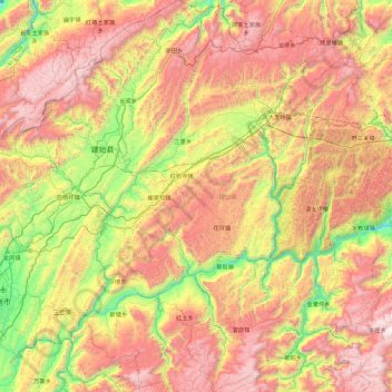 建始县 topographic map, elevation, terrain