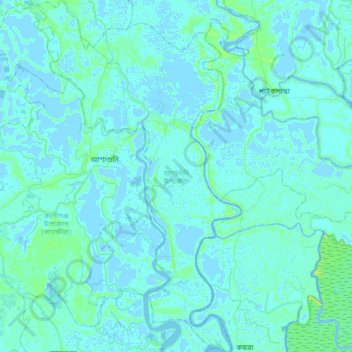 Assasuni Upazila topographic map, elevation, terrain